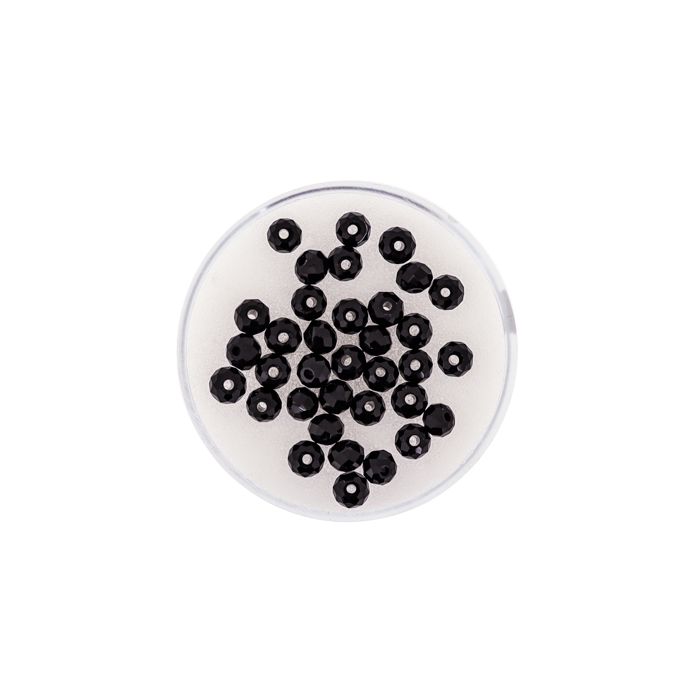 Glasschliffperle Briolette schwarz 4 mm Lochgröße 1 mm 35 St 5073-04294 4016490580355  