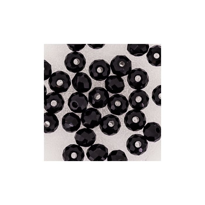 Glasschliffperle Briolette schwarz 4 mm Lochgröße 1 mm 35 St 5073-04294 4016490580355  