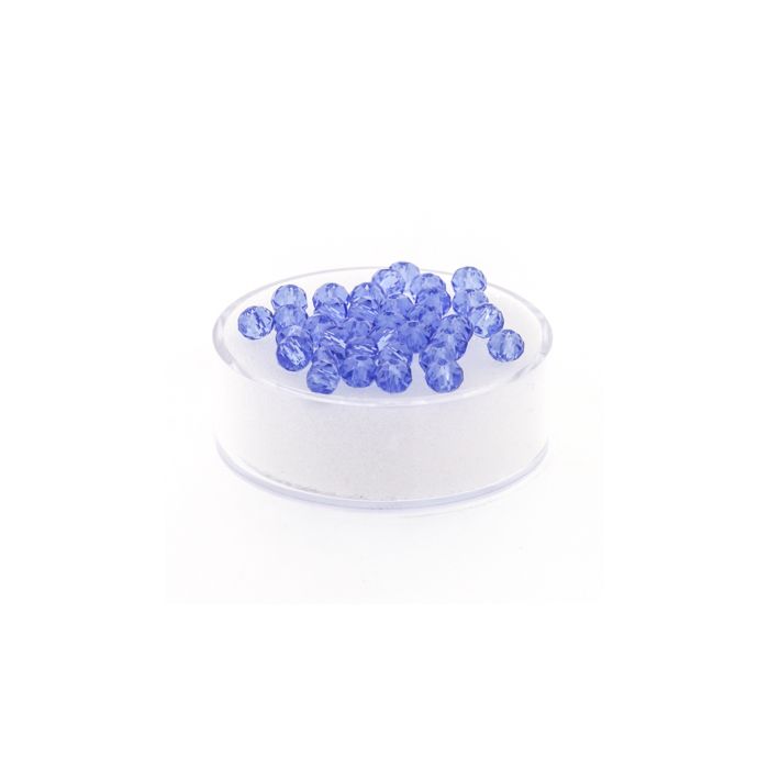 Glasschliffperle Briolette light safir 4 mm Lochgröße 1 mm, Bild 1 von 3