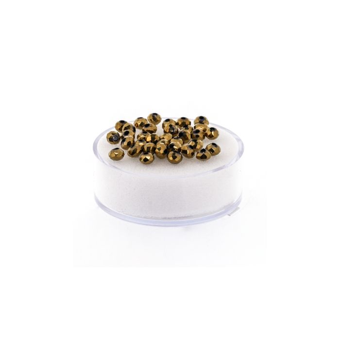 Glasschliffperle Briolette goldfb. 4 mm Lochgröße 1 mm 35 St 5073-04934 4016490580386  