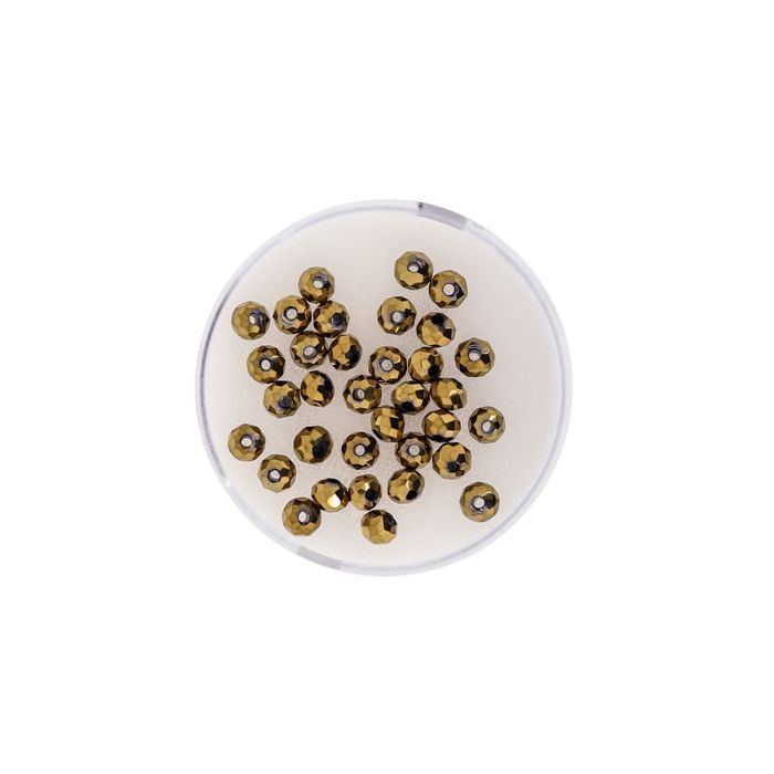 Glasschliffperle Briolette goldfb. 4 mm Lochgröße 1 mm 35 St 5073-04934 4016490580386  