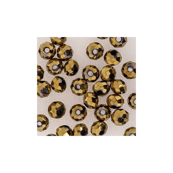 Glasschliffperle Briolette goldfb. 4 mm Lochgröße 1 mm 35 St 5073-04934 4016490580386  