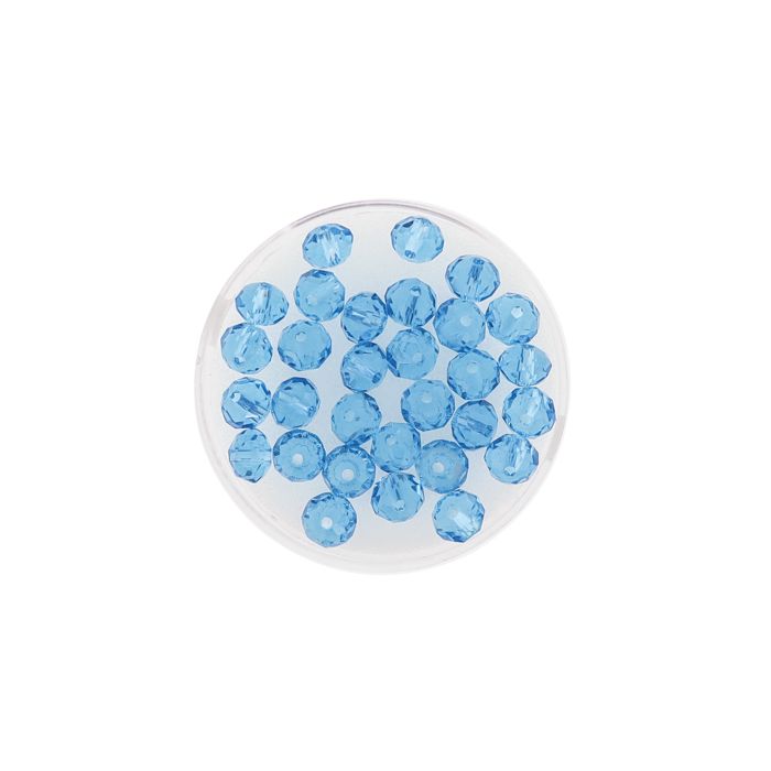 Glasschliffperle Briolette aqua 6 mm Lochgröße 1,2 mm 30 St 5073-06184 4016490580843  
