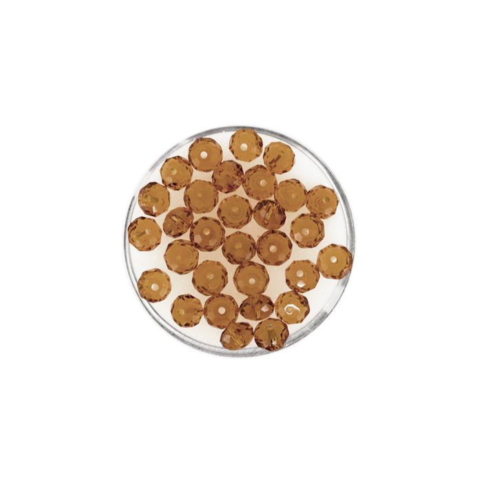 Glasschliffperle Briolette braun 6 mm Lochgröße 1,2 mm Briolette, Bild 1 von 2