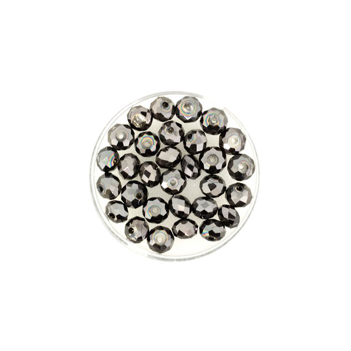 Glasschliffperle Briolette jet nut 6 mm Lochgröße 1,2 mm Briolette, Bild 1 von 2