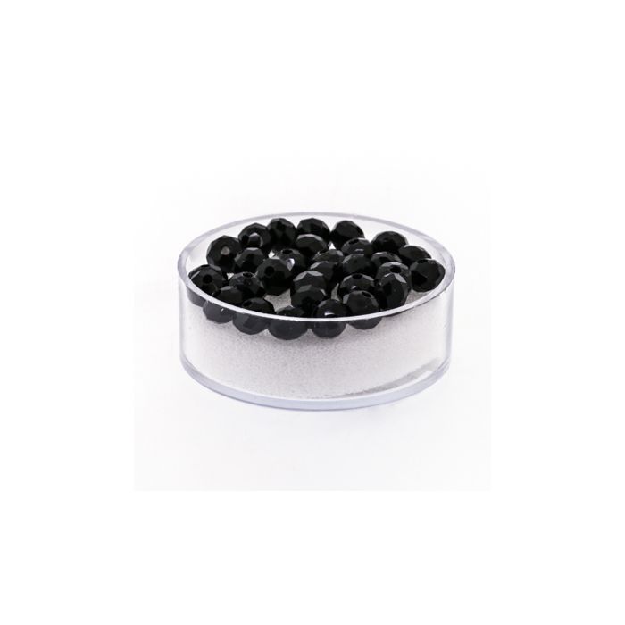 Glasschliffperle Briolette schwarz 6 mm Lochgröße 1,2 mm Briolette, Bild 1 von 3
