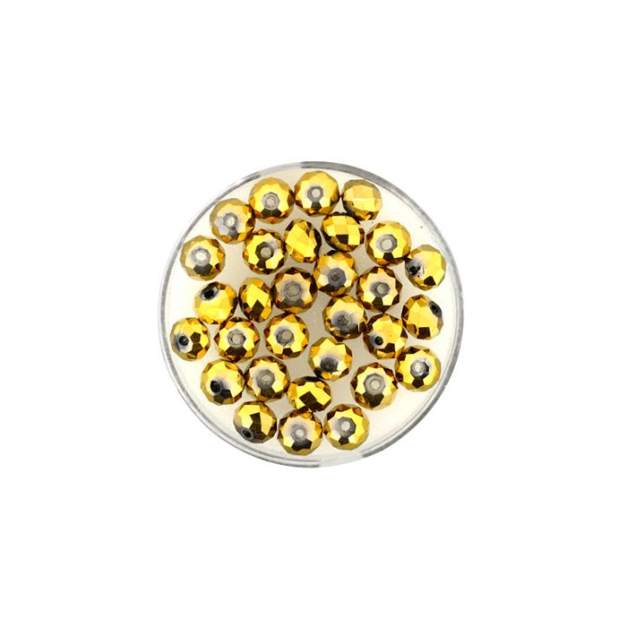 Glasschliffperle Briolette goldfb. 6 mm Lochgröße 1,2 mm Briolette, Bild 1 von 2