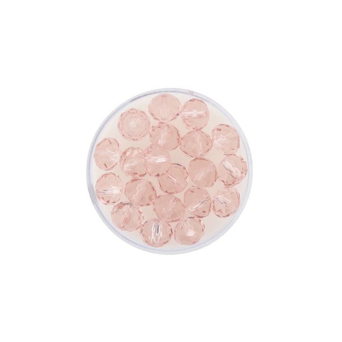 Glasschliffperle Briolette light rose 8 mm Lochgröße 1,2 mm 20 St 5073-08154 4016490561941  