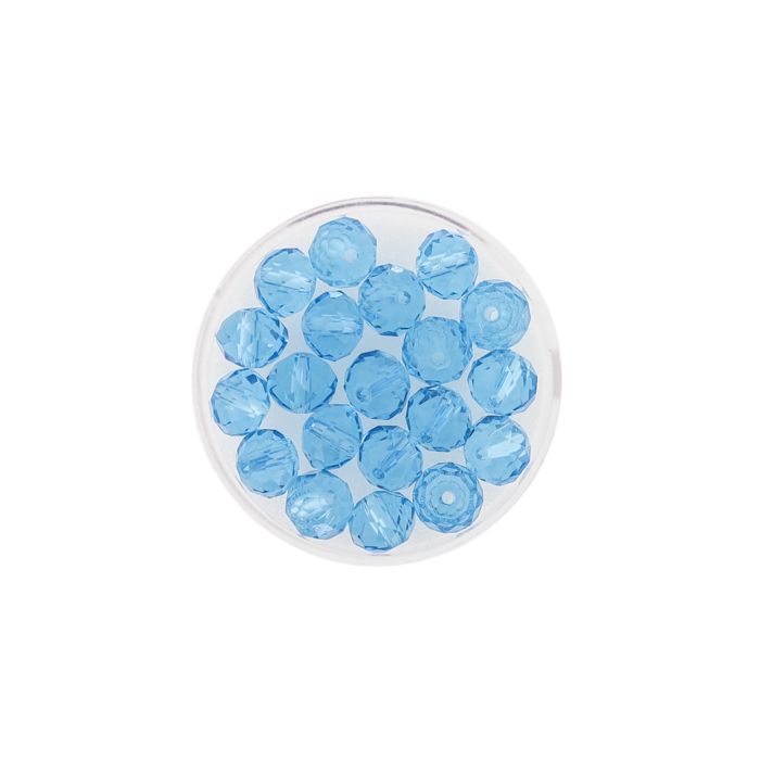 Glasschliffperle Briolette aqua 8 mm Lochgröße 1,2 mm 20 St 5073-08184 4016490561897  