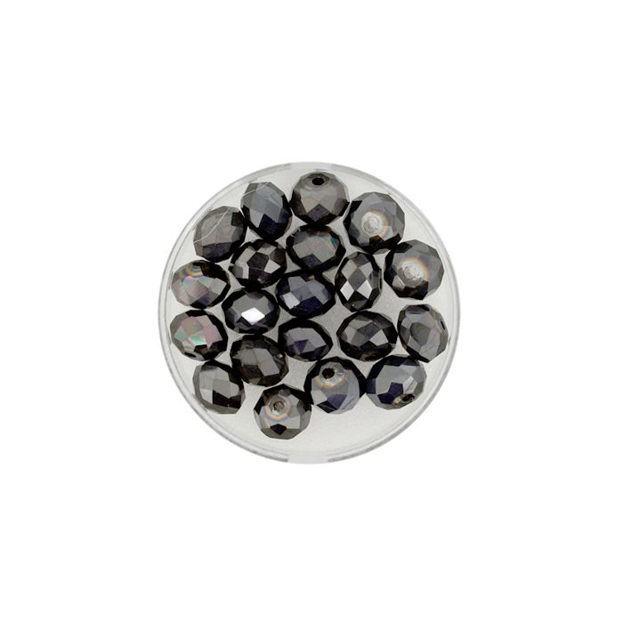 Glasschliffperle Briolette jet nut 8 mm Lochgröße 1,2 mm 20 St 5073-08284 4016490561842  