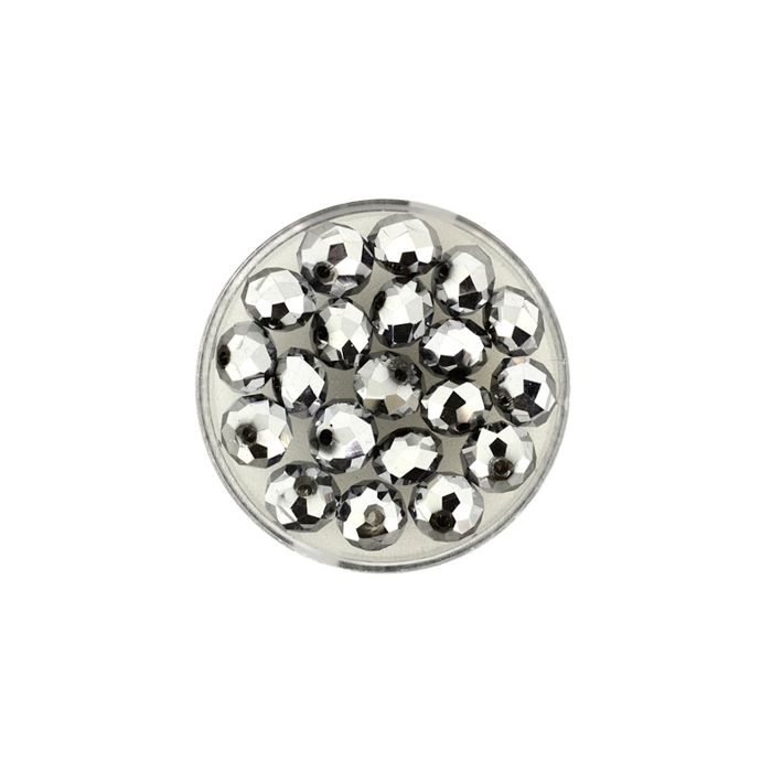 Glasschliffperle Briolette silberfb. 8 mm Lochgröße 1,2 mm 20 St 5073-08924 4016490561804  
