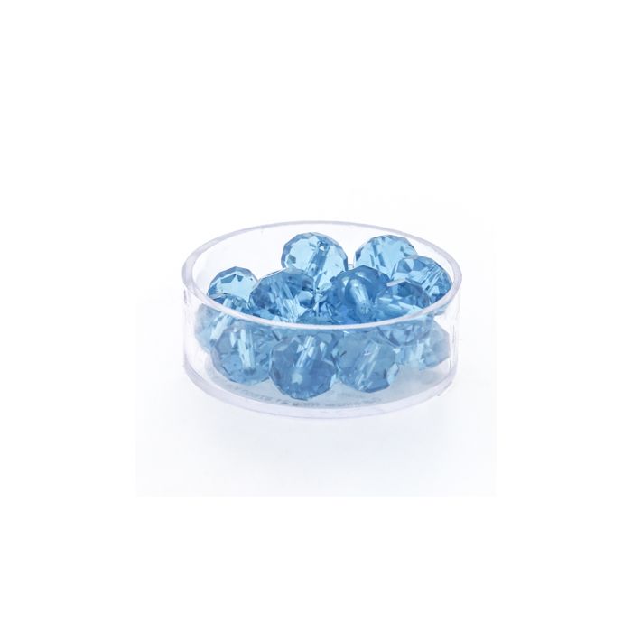Glasschliffperle Briolette aqua 10 mm Lochgröße 1,5 mm Briolette, Bild 1 von 5