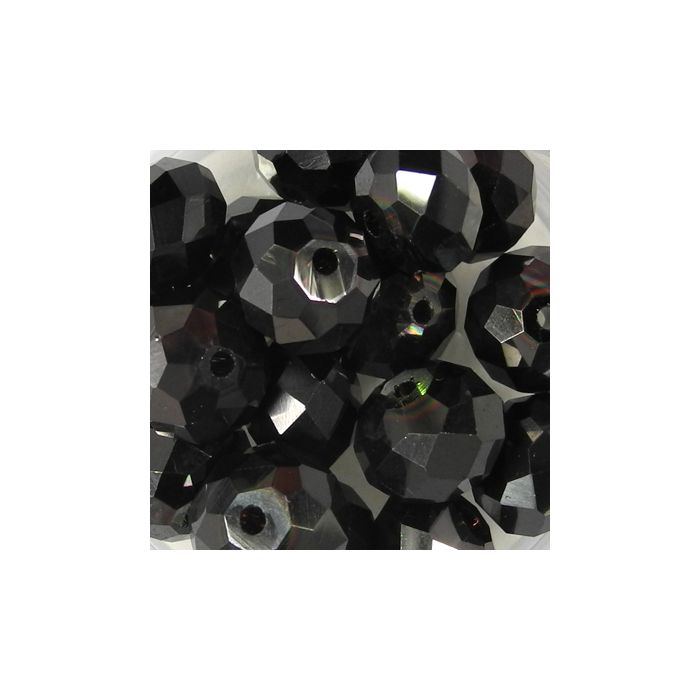 Glasschliffperle Briolette jet nut 10 mm Lochgröße 1,5 mm Briolette, Bild 2 von 2