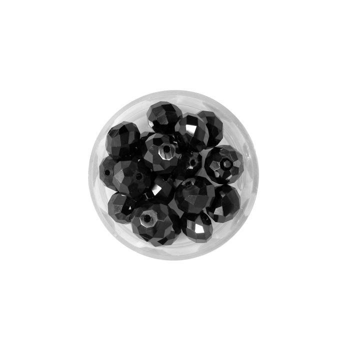 Glasschliffperle Briolette schwarz 10 mm Lochgröße 1,5 mm Briolette, Bild 1 von 2
