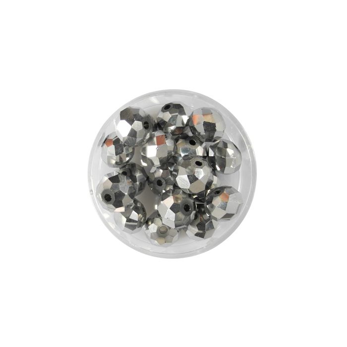 Glasschliffperle Briolette silberfb. 10 mm Lochgröße 1,5 mm 18 St 5073-10924 4016490561989  