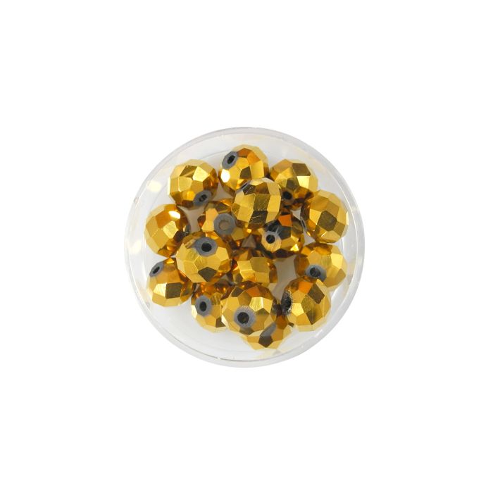 Glasschliffperle Briolette goldfb. 10 mm Lochgröße 1,5 mm Briolette, Bild 1 von 2