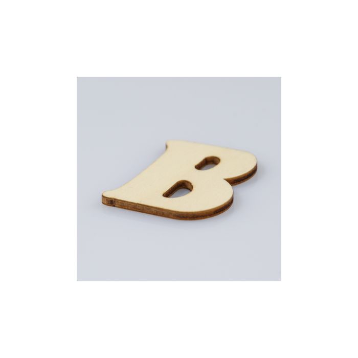 Holzbuchstaben B flach natur 40 mm, Bild 2 von 2