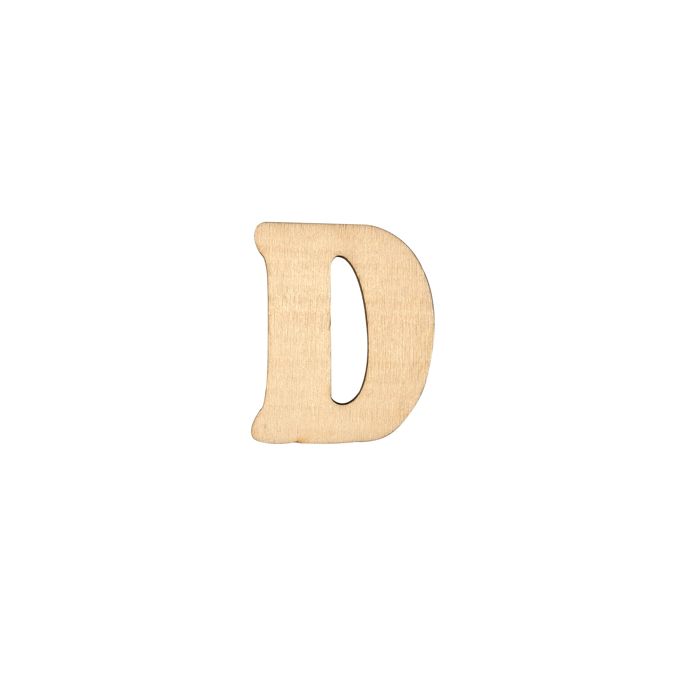 Holzbuchstaben D flach natur 40 mm 10St 5115-400D1 4016490010791  