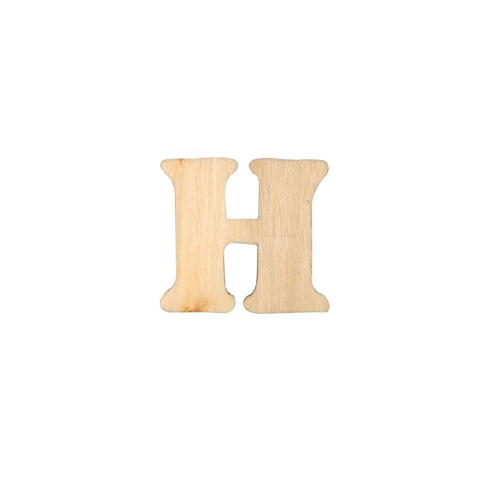 Holzbuchstaben H flach natur 40 mm 10St 5115-400H1 4016490010838  