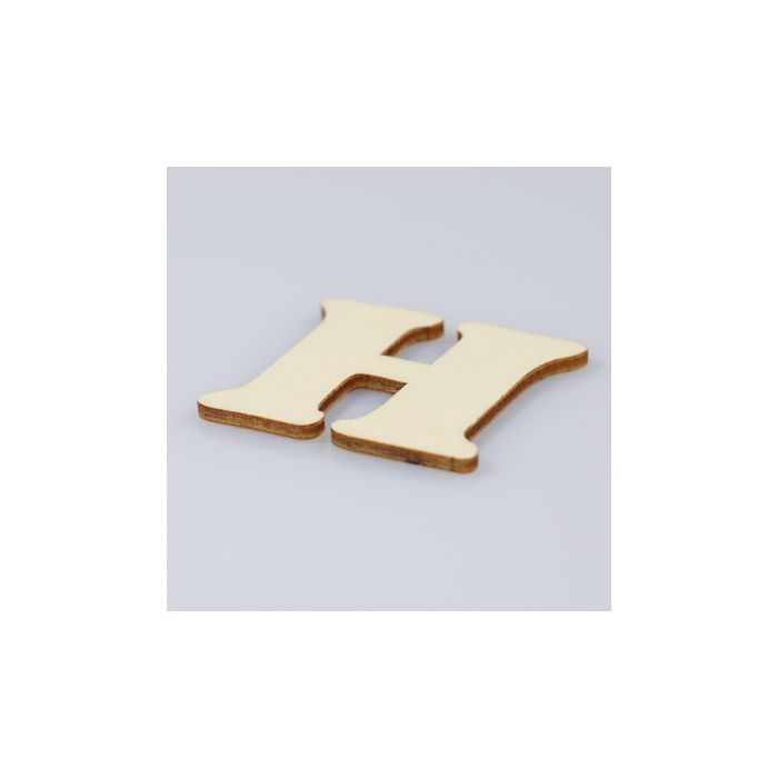 Holzbuchstaben H flach natur 40 mm 10St 5115-400H1 4016490010838  