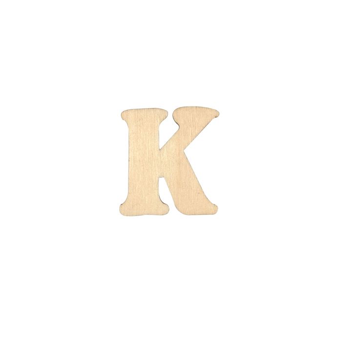 Holzbuchstaben K flach natur 40 mm, Bild 1 von 2