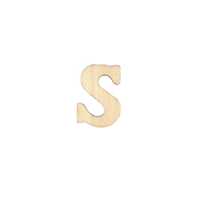 Holzbuchstaben S flach natur 40 mm, Bild 1 von 2
