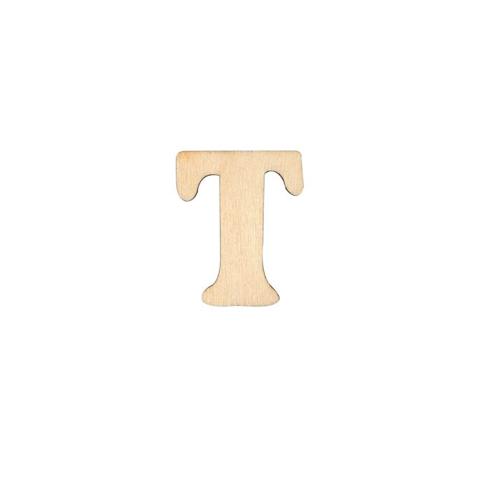 Holzbuchstaben T flach natur 40 mm, Bild 1 von 2