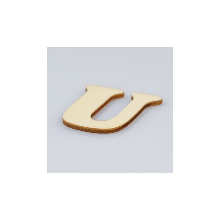 Holzbuchstaben U flach natur 40 mm 10St 5115-400U1 4016490010968  