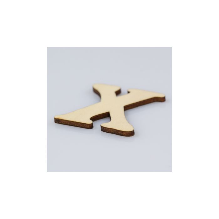 Holzbuchstaben X flach natur 40 mm, Bild 2 von 2