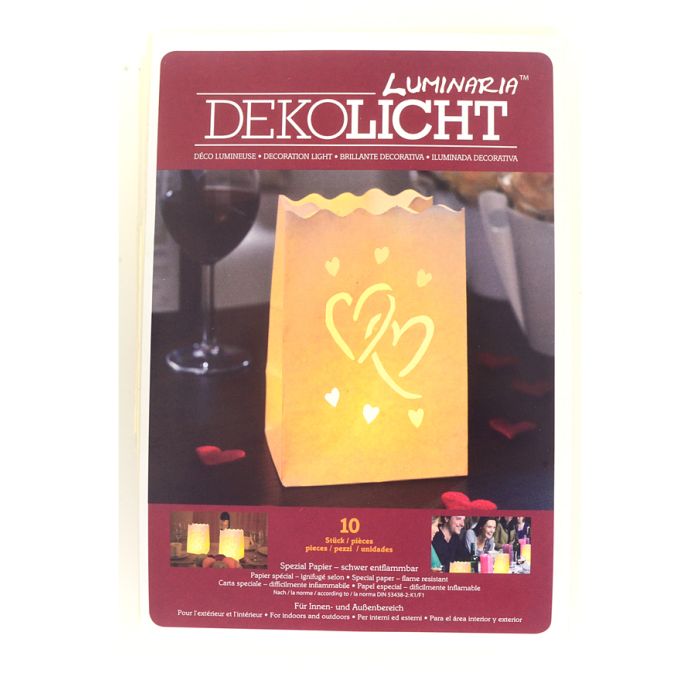 Luminaria BIG LOVE klein 16x11x11 10 Stück Lichttüte, Windlicht, Love, Hochzeitsdeko, Stimmungslicht, Candle Bag