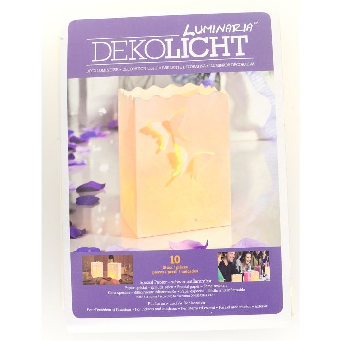 Luminaria Schmetterling klein 10 Stück Lichttüte, Windlicht, Hochzeitsdeko, Stimmungslicht, Candle Bag