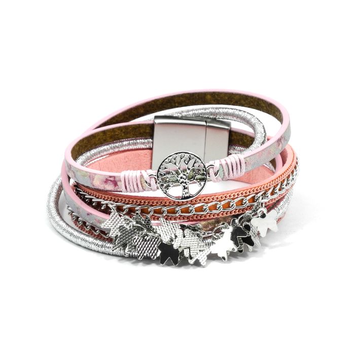 Armband rosa platinfb. 39x1,5 cm