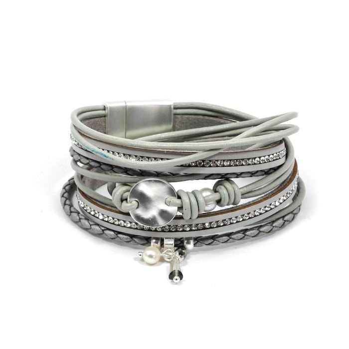 Armband grau platinfb. 39x1,5 cm