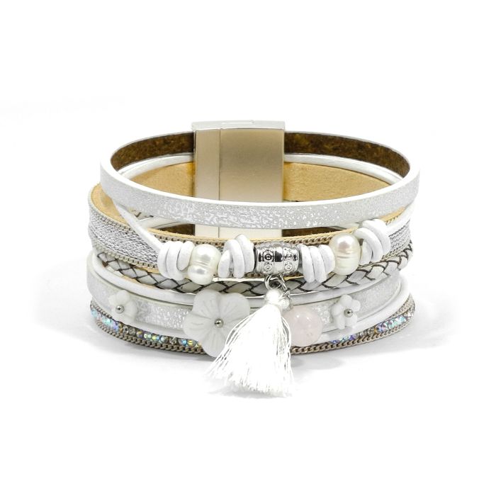 Armband weiß silberfb. 19x3,5 cm 3St 5148-19111 4016490105343  