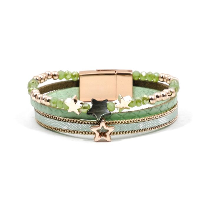 Armband hellgrün rosegoldfb. 19x1,5 cm 3St 5149-19031 4016490101123  