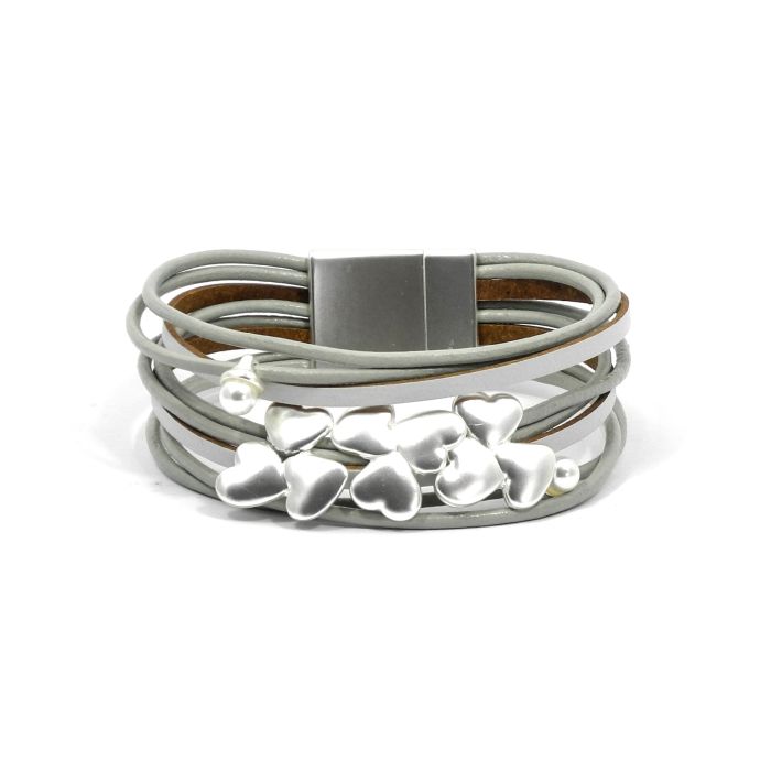 Armband grau silberfb. 19x2 cm 3St 5149-19461 4016490105367  
