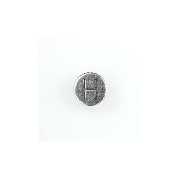 Metallperle Buchstabe H altplatinfarben 7 mm, Bild 2 von 2