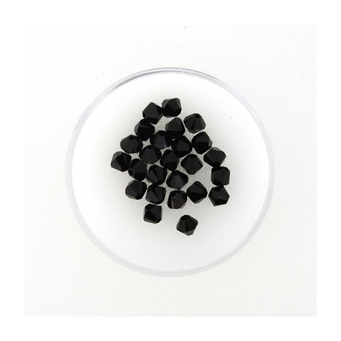 Swarovski Glasschliffp. schwarz jet 4 mm Lochgröße 0,8 mm