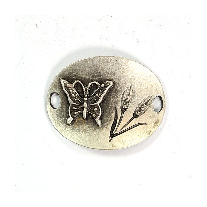 Metallzwischenteil Schmetterling altsilberfb. 36x27 mm Lochgröße 2,5 mm 6St 5411-04831 4016490833260  