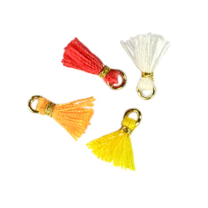 Quaste mit Öse orange-gelb-weiß 10 mm 8 St 5521-10567 4016490848226  