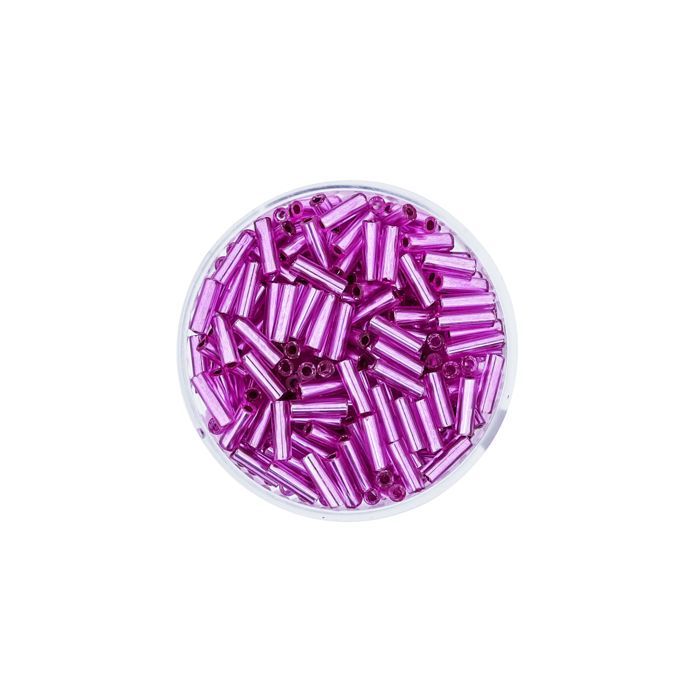 Glasstifte fuchsia silbereinzug 6 mm, Bild 2 von 3