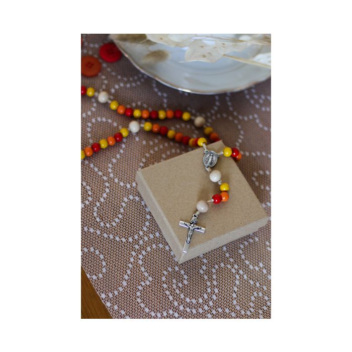 Bastelset Rosenkranz gelb-orange-rot ton, Bild 2 von 2