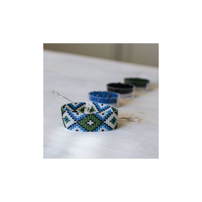 Bastelset Perlenarmband Miyuki blau,grün,weiß ca.170x20 mm 5884-00051 4016490022459  
