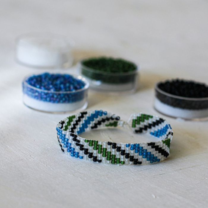Bastelset Perlenarmband Miyuki blau,grün,weiß ca.170x12 mm 5884-00061 4016490022466  