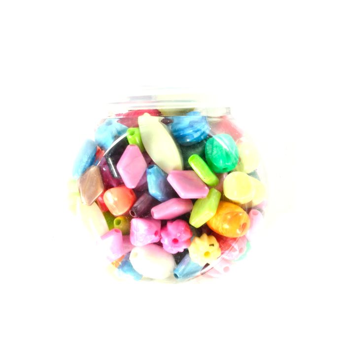 Kunststoffperlenmix in Dose mit Schraubdeckel bunt 1 Stück = 120gr
