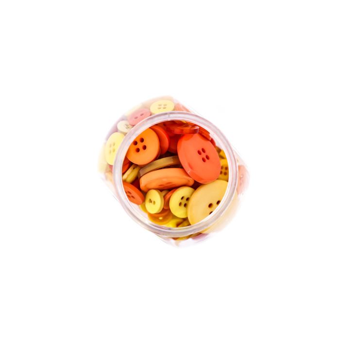 Knöpfemix in Dose mit Schraubdeckel orange ton 1St = 100gr 6St 5894-50071 4016490825869  