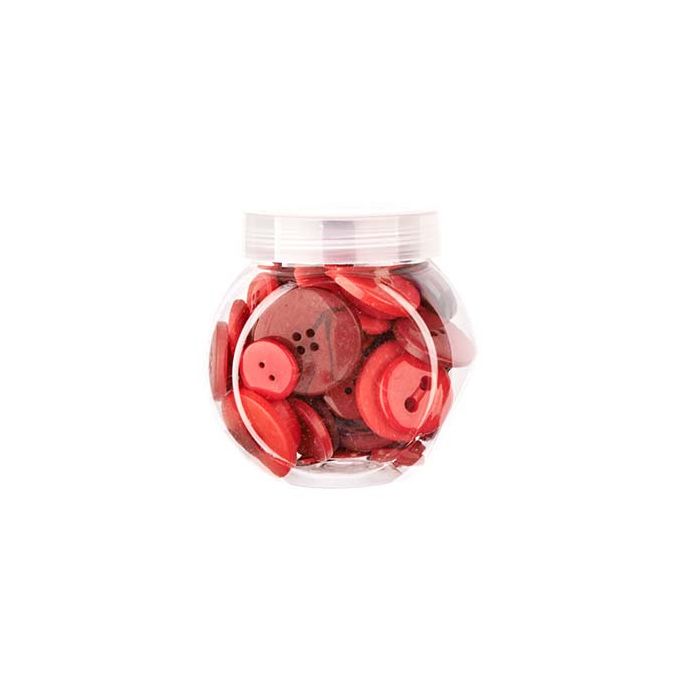 Knöpfemix in Dose mit Schraubdeckel rot ton 1St = 100gr 6St 5894-50241 4016490825852  