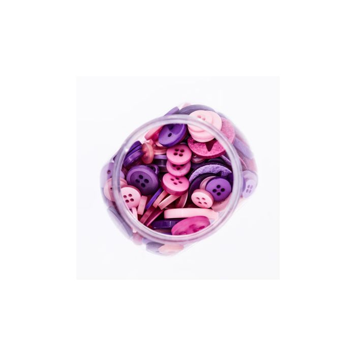 Knöpfemix in Dose mit Schraubdeckel rose ton 1St = 100gr 6St 5894-50451 4016490825890  