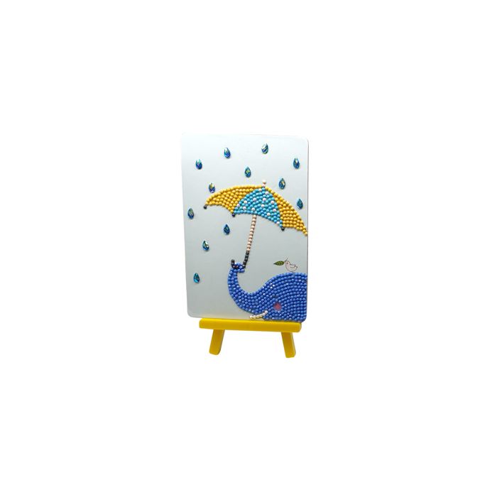 Diamond Painting Bild mit Aufsteller Elefant 15x10 cm