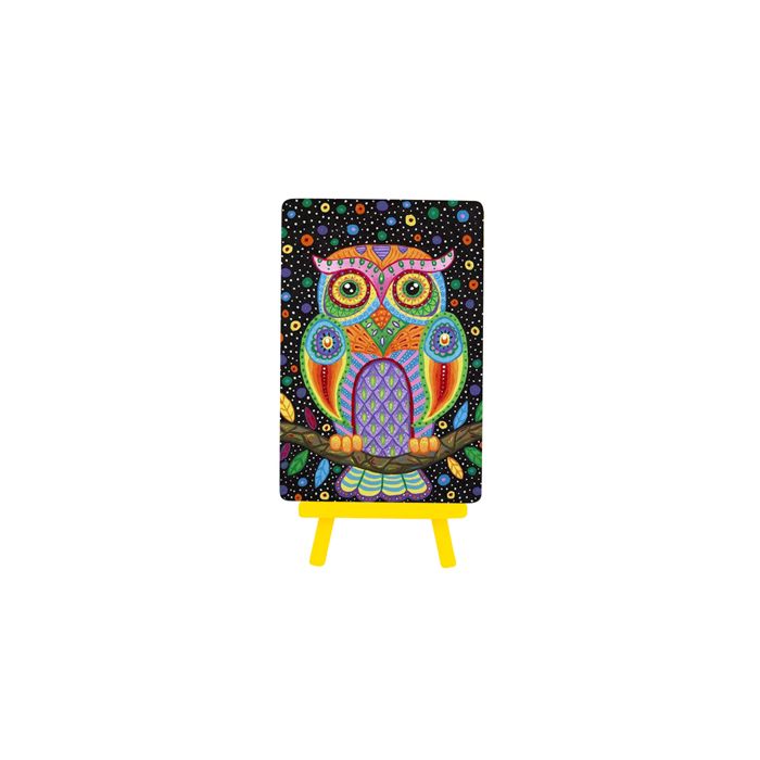 Diamond Painting Bild mit Aufsteller Eule 15x20 cm